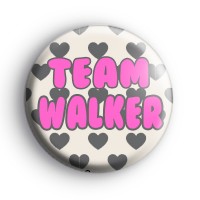 Grey Hearts with Pink Text Custom Name Badge