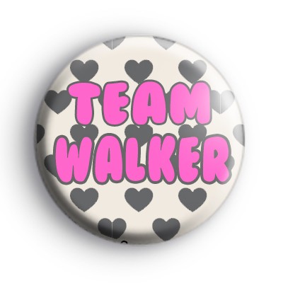 Grey Hearts with Pink Text Custom Name Badge