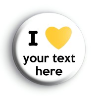 Custom Gold I Love Badge Button Badges