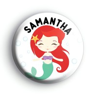Custom Mermaid Name Badge Button Badges