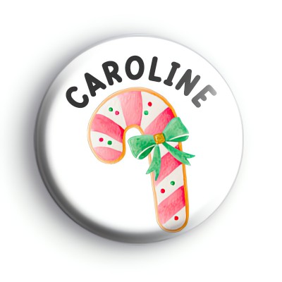 Pesonalised Name Pink Coquette Candy Cane Badge