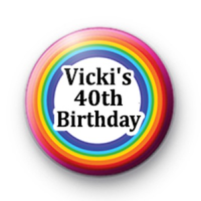 Personalised Birthday Age Rainbow Badge