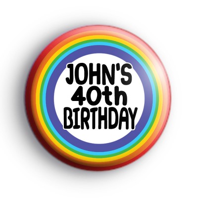 Personalised Birthday Age Rainbow Badge