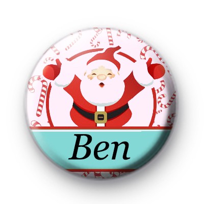 Custom Santa Candy Cane Name Badge