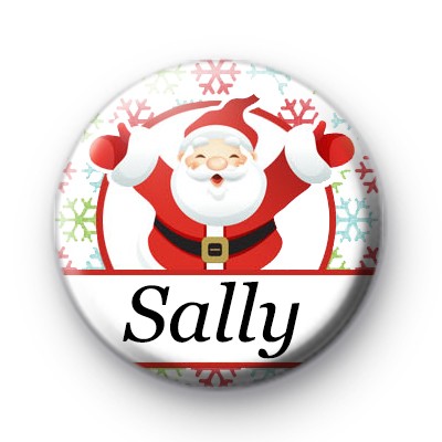 Custom Santa Snowflake White Name Badge