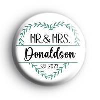 Custom Mr & Mrs Wedding Button Badge