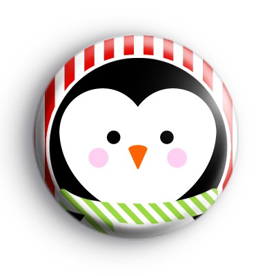 Festive Holiday Penguin Badge