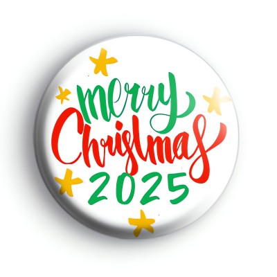 Merry Christmas 2025 Slogan Badge