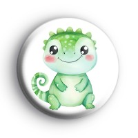 Green Exotic Lizard Badge Button Badges