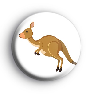 Cute Brown Kangaroo Badge