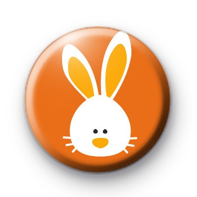 Floppy Orange Easter Bunny Badge