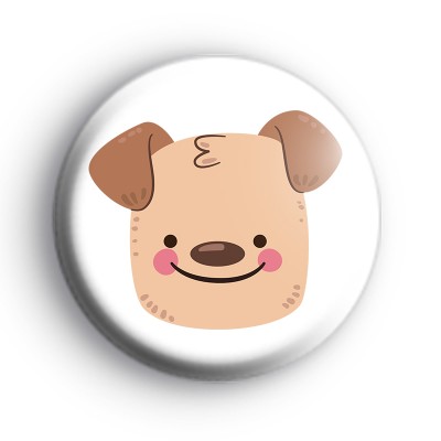Brown Puppy Dog Face Badge