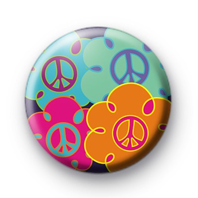 Peace Flowers Pattern Badges
