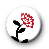 Red Poppy Stem Flower Badge