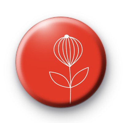 Cute Red Spring Flower Badges