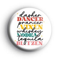 Funny Santa Reindeer Name Badges Button Badges