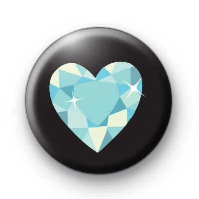 Diamond Love Heart Button Badges