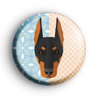 Dobermann Dog Button Badge
