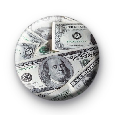 Dollar Bills Button Badge