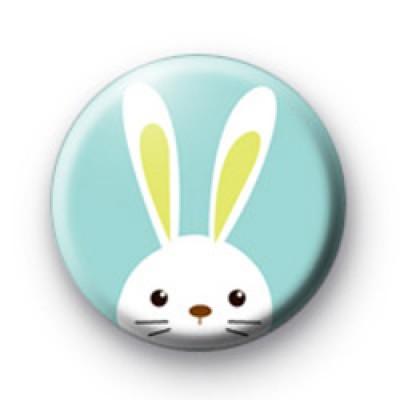 Cute White Easter Bunny Badge