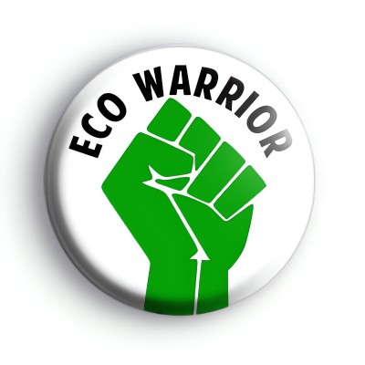 Eco Warrior Green Raised Fist Badge