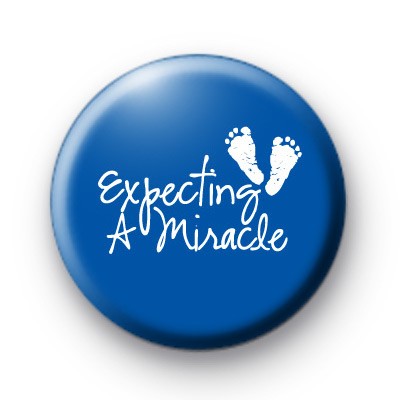 Expecting a Miracle Baby Boy Badge