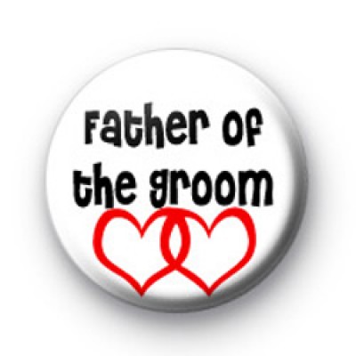 Red Love Hearts Father of the Groom badge