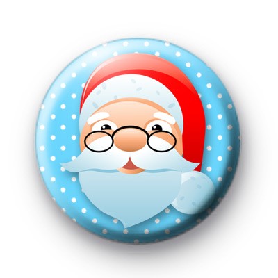 Festive Happy Blue Santa Badge