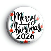 Floral Merry Christmas 2026 Badge