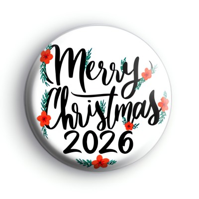 Floral Merry Christmas 2026 Badge