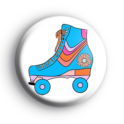 Flower Power Retro Roller Boot Badge