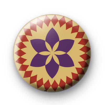Symmetric Purple Flower Pattern Badge