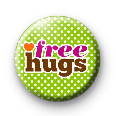 Pink Free Hugs Badge