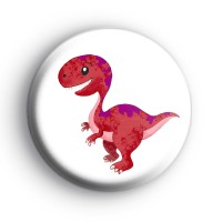 Red Classic Dinosaur Button Badge