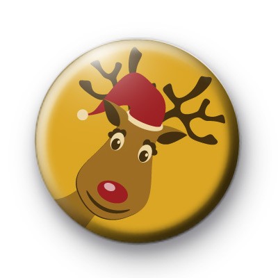 Cute Fun Rudolph Badge