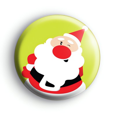 Santa Wink Button Badge