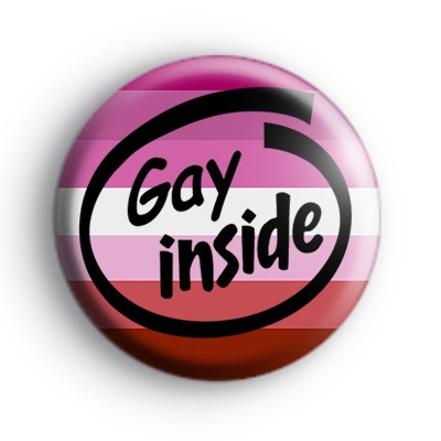 Gay Inside Lesbian Pride Badge