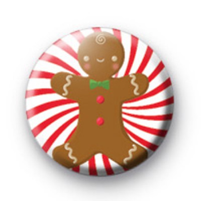 Gingerbread Candy Spiral Button Badge