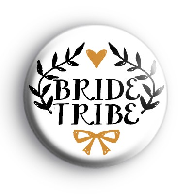 Pretty Black and Gold Bride Tribe Badge
