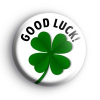 Good Luck Four Leaf Clover Badge