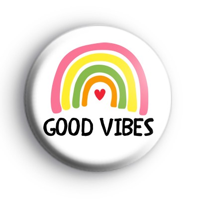Retro Rainbow Good Vibes Badge