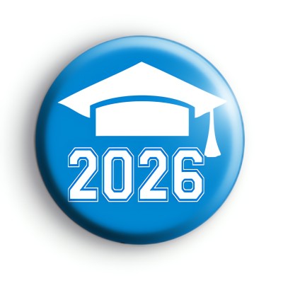 Graduation Blue and White Class 2026 Badge