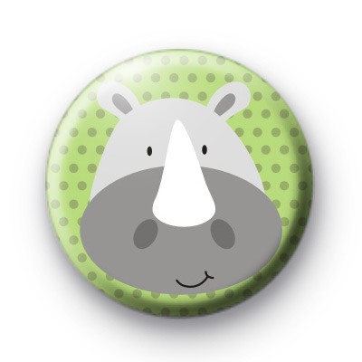 Big Grey Rhino Button Badge