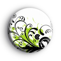 Pretty Green and Black Pattern Badge