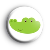 Green Crocodile Button Badge
