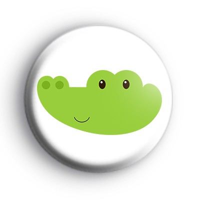 Green Crocodile Button Badge