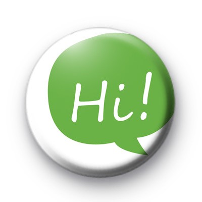 Green Hi Badge