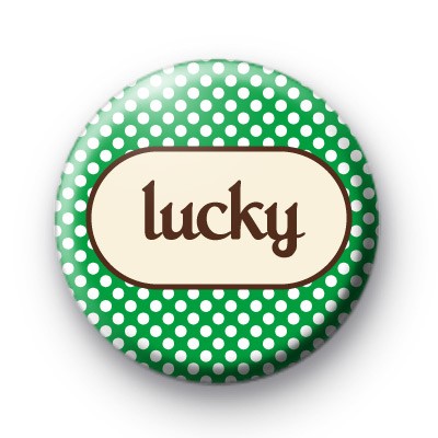 Green Lucky Button Badges