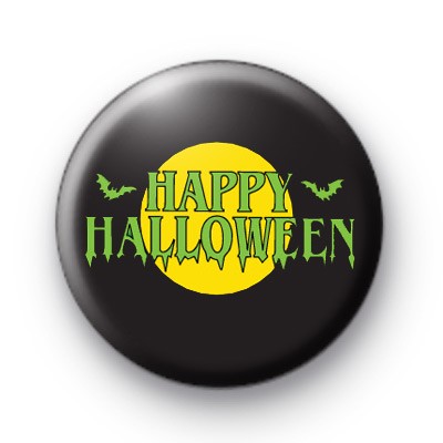 Green Slimy Happy Halloween Badge