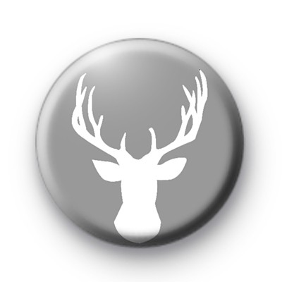 Grey and White Stag Badge